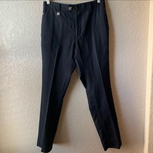 Versace black straight leg wool dress pants